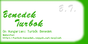 benedek turbok business card