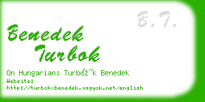 benedek turbok business card